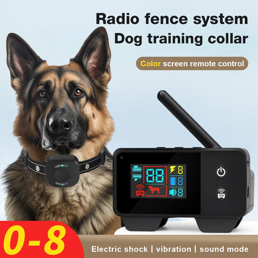 Electronic Pet Fence System 480M GPS Wireless Dog Fence Rechargeable Vibration Shock Sound Remote Control Pet Accessories