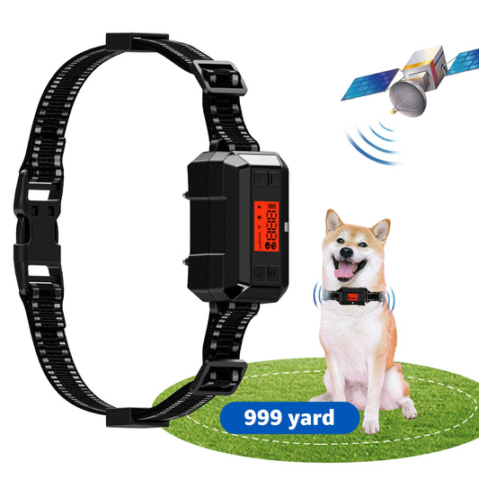 GPS Pet Fence Electric Wireless Dog Tracker Collar Pet Containment System Waterproof Dog Training Collar Anti Run Away Safety